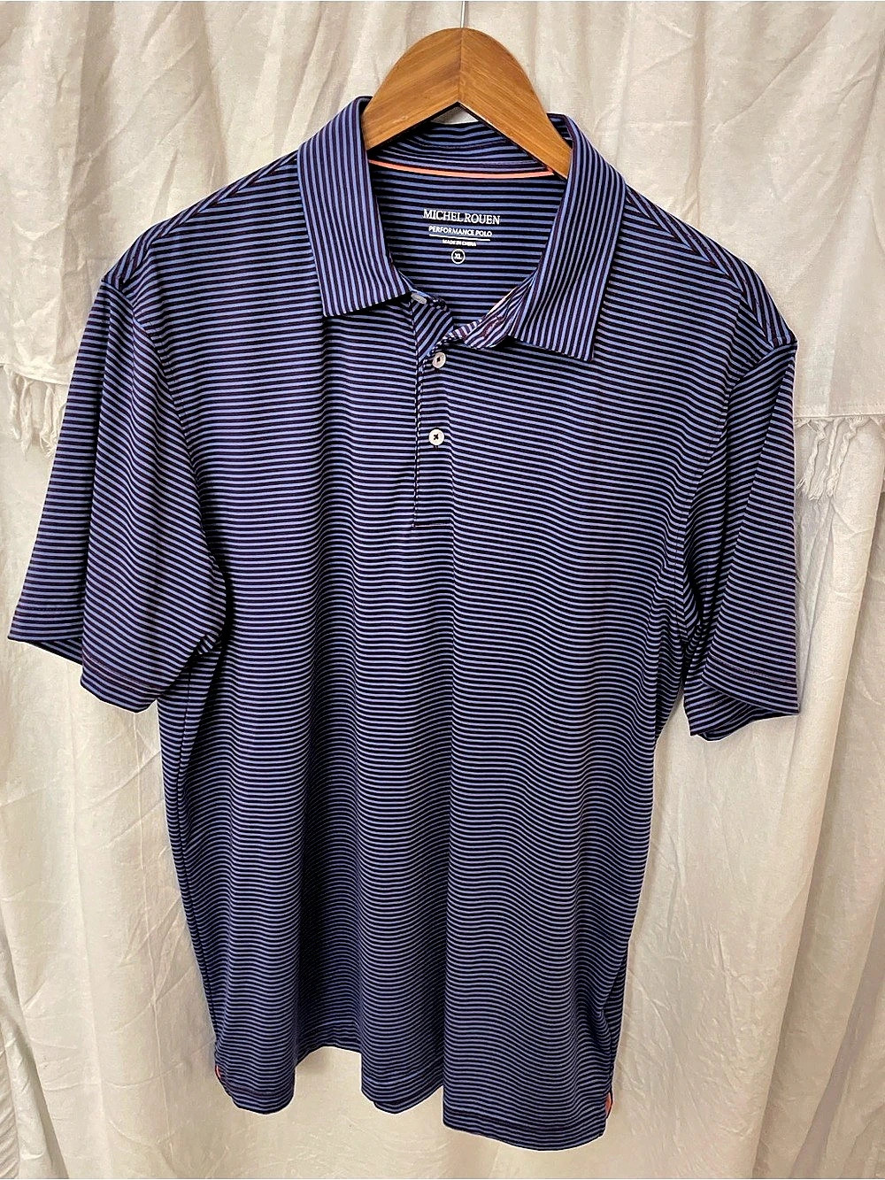 Michel Rouen Performance Polo Striped Blue & Red XL